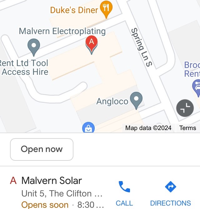 Where to find the Malvern Solar office, contact us or just drop in!